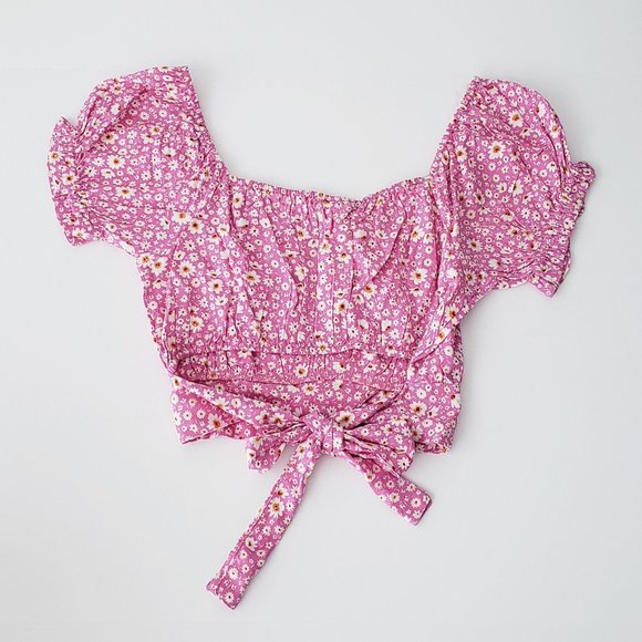 DEREK HEART Peasant Tie Top - Picture 3 of 11